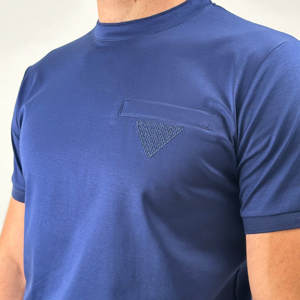 Navy Pocket & Triangle T-Shirt