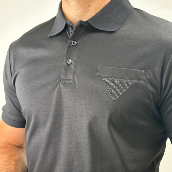 Black Pocket Triangle Polo